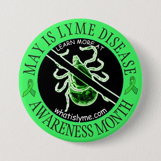 May is Lyme Disease Awareness Month Tick Button (Vorderseite)