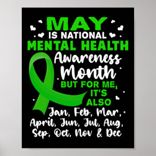May ist der Monat, in dem Mens für psychische Gesu Poster