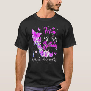 May ist mein Geburtstag der ganze Monat hohe Knöpf T-Shirt