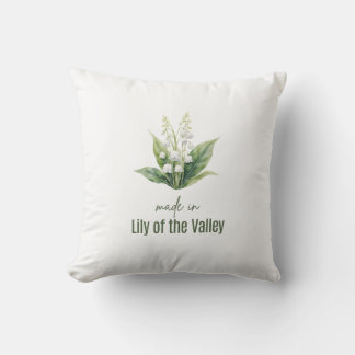 May Lily of the Valle Birth Flower Watercolor Kissen