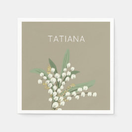 May Lily of the Valley Floral Bouquet Individuelle Serviette