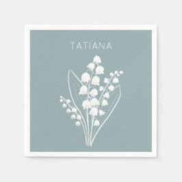 May Lily of the Valley Floral Bouquet Individuelle Serviette