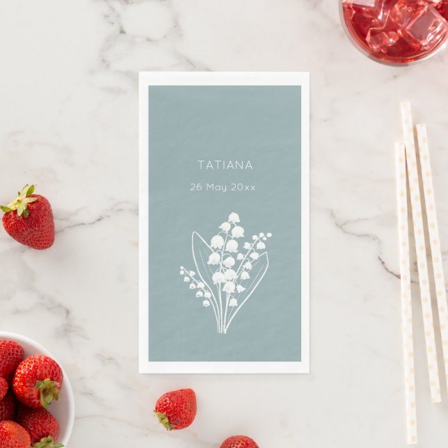 May Lily of the Valley Floral Bouquet Individuelle Serviette (Beispiel)