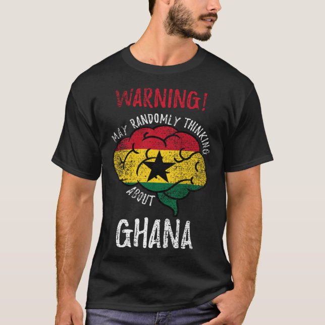 May Randomly Thinking About Ghana Ghanaian Roots V T-Shirt (Vorderseite)