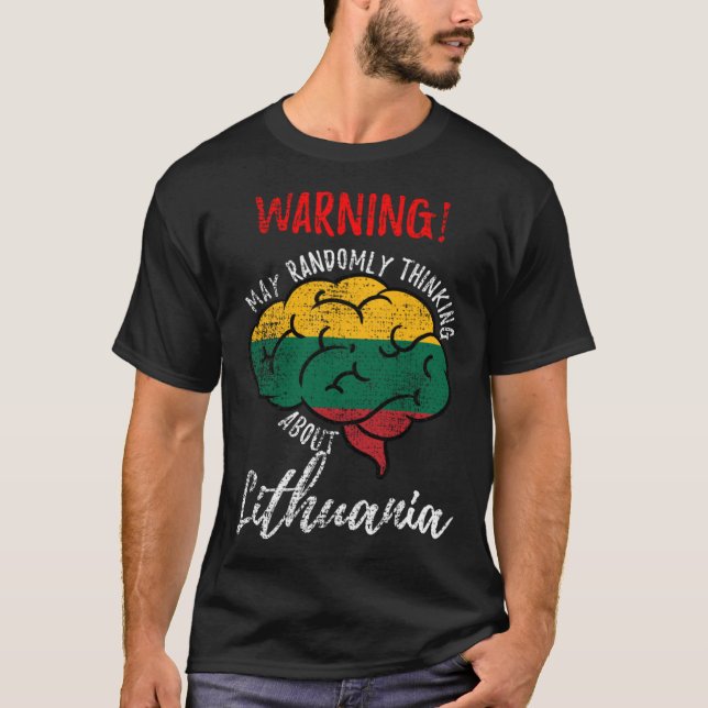 May Randomly Thinking About Lithuania Lithuanian V T-Shirt (Vorderseite)