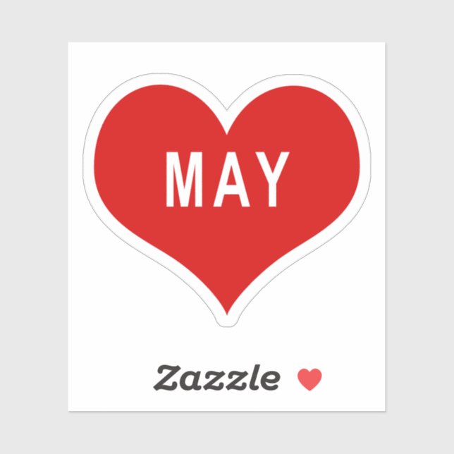 MAY Red Liebe Heart Vinyl Sticker (Blatt)
