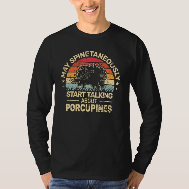 May Spinetaneously talk Porcupines men retro   Por T-Shirt (Vorderseite)