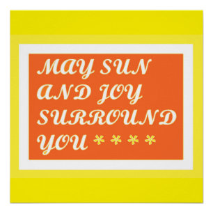 May Sun und Joy sind Ihr aufregendes Pflegedesign Poster
