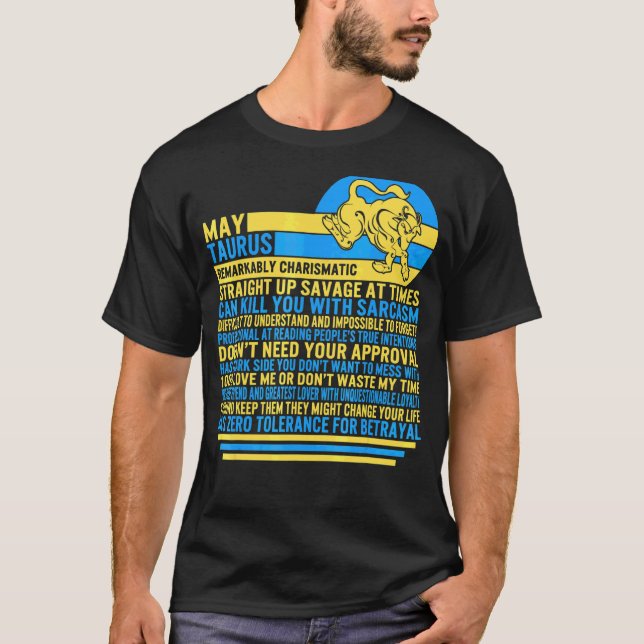 May Taurus Facts Zodiac Sign Sonnenblumen Astrolog T-Shirt (Vorderseite)