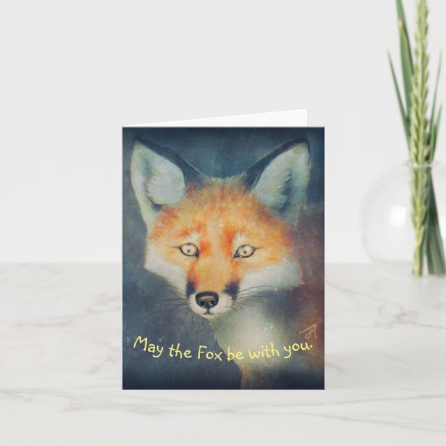 May The Fox Be With You fox art greeting card Karte (Vorderseite)