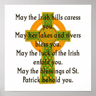 May The Irish Hills Caress You - Irish Quote  Poster