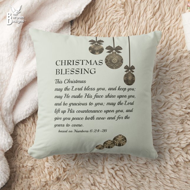 MAY THE LORD BLESS YOU Christian Christmas Kissen (CHRISTMAS BLESSING  Christian Throw Pillow based on Numbers 6 with customizable text.)