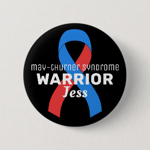 May-Thurner-Syndrom Warrior Ribbon Black Button