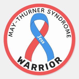 May-Thurner-Syndrom Warrior Ribbon White Runder Aufkleber