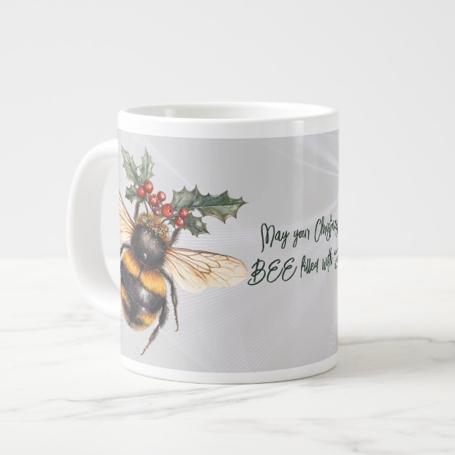 May Your Christmas BEE Filled With Joy Jumbo-Tasse (Vorderseite Links)