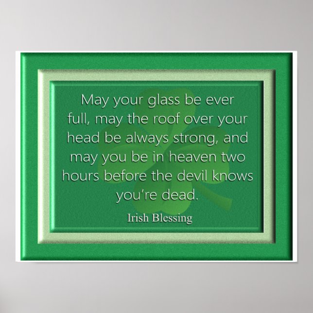 May your Glass - Irish Blessing - Art Print Poster (Vorne)