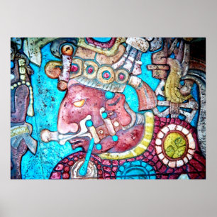 Maya Aztec Indianer Hohepriester Mexikanisches Art Poster