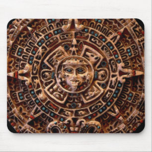 Maya-Aztec Sakrale Sonnenkalender Kunst Mousepad