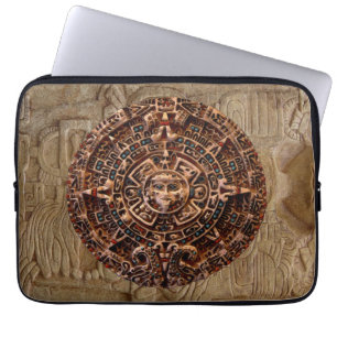 Maya-Aztec Sun Calendar Altes Mexiko Laptop Schläf Laptopschutzhülle