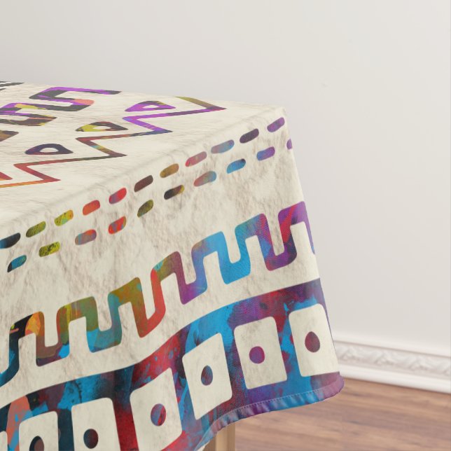 Maya/aztekisches leichtes Aquarellmuster Tischdecke (Beispiel)