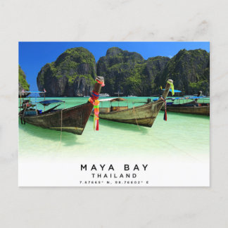 Maya Bay Thailand Koordinaten Postcard Postkarte