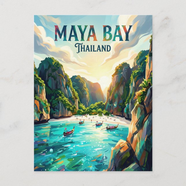 Maya Bay Thailand Postkarte (Vorderseite)