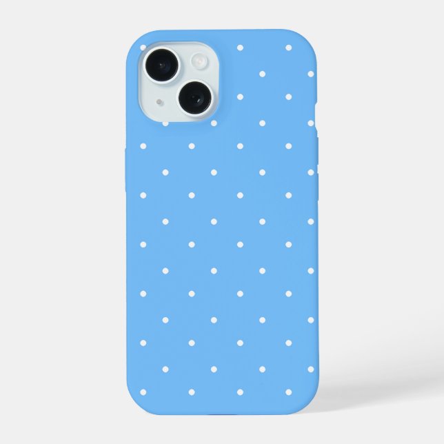 Maya Blau-Weiß Punkte-Muster  iPhone 15 Hülle (Rückseite)