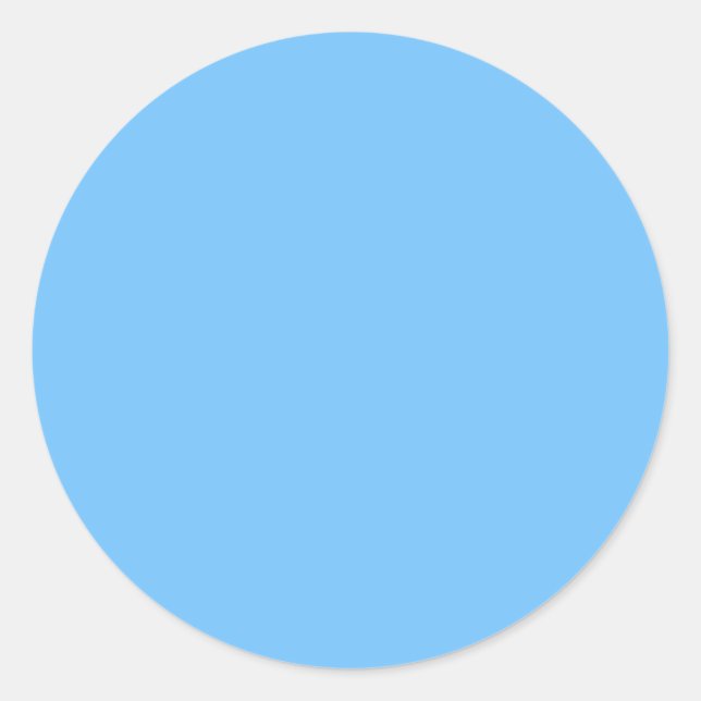 Maya Blue Solid Color Runder Aufkleber (Vorderseite)