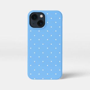 Maya Blue und White Polka Dots Muster iPhone 13 Mini Hülle