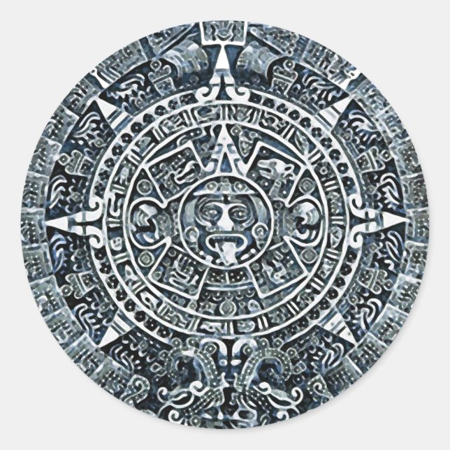 Maya Calendar / Maya Kalender Runder Aufkleber (Vorderseite)