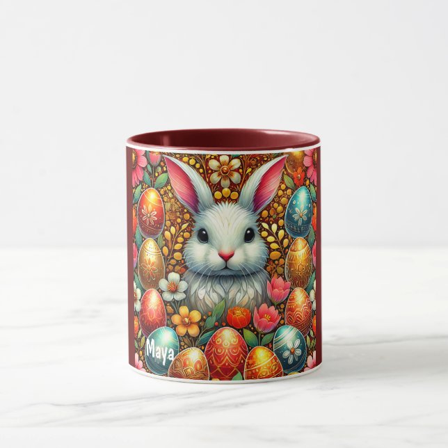 MAYA ~ EASTER BUNNY Eier Blume ~ Tasse (Zentrum)