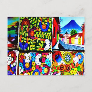 Maya Folklore Mural Guatemala Postkarte