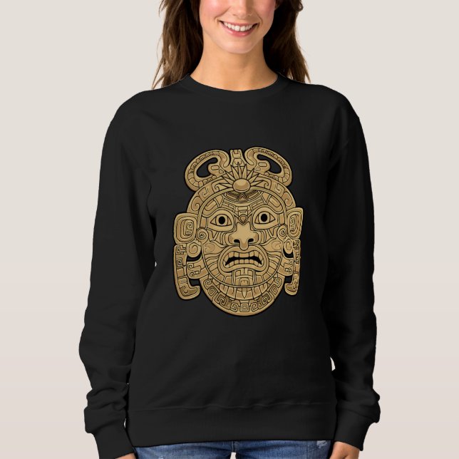 Maya God Maythology Ancient Mask Sun God K'in Sweatshirt (Vorderseite)