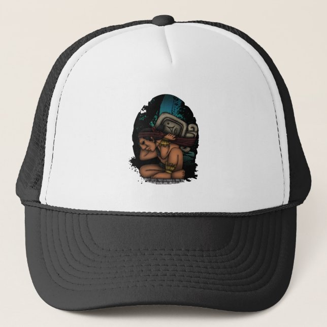 Maya God Truckerkappe (Vorderseite)
