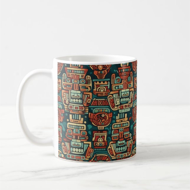 Maya-inspired geometric pattern kaffeetasse (Links)