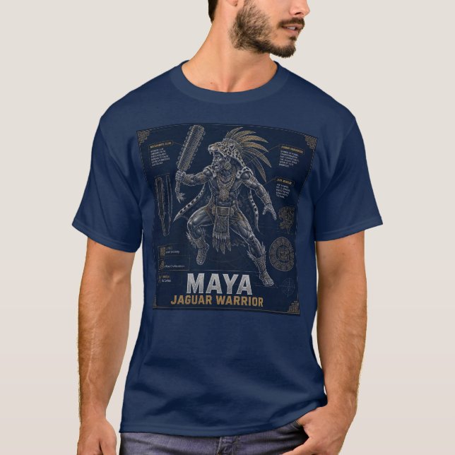 Maya-Jaguar-Krieger T-Shirt (Vorderseite)