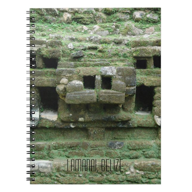 Maya Jaguar Temple Lamanai Belize Travel Journal Notizblock (Vorderseite)