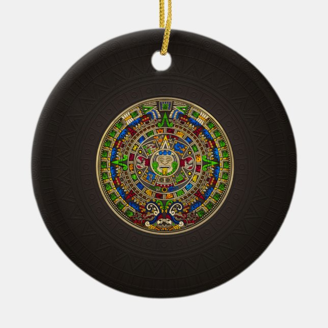 Maya-Kalender - Farbe Keramik Ornament (Vorne)