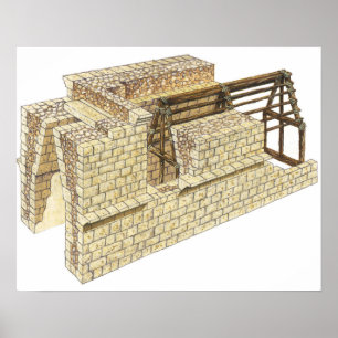 Maya-Korbelbogen. Detail. Mexiko Poster