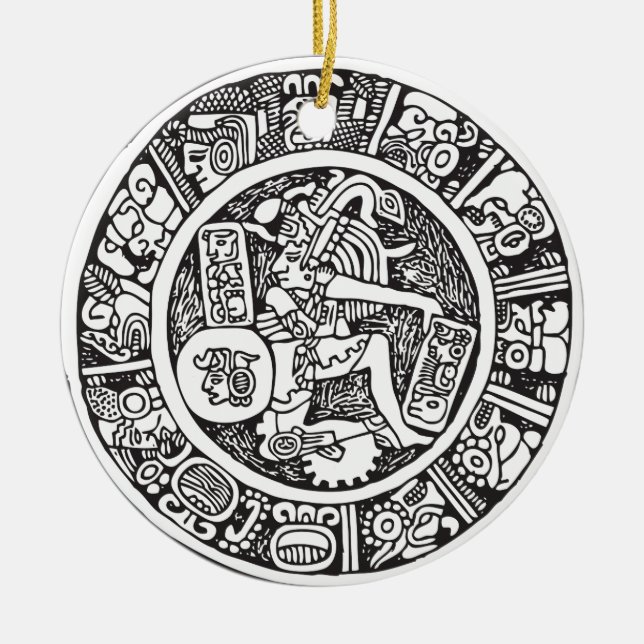 Maya-Kreis, mexikanische Hieroglyph(Maya) Keramikornament (Vorne)