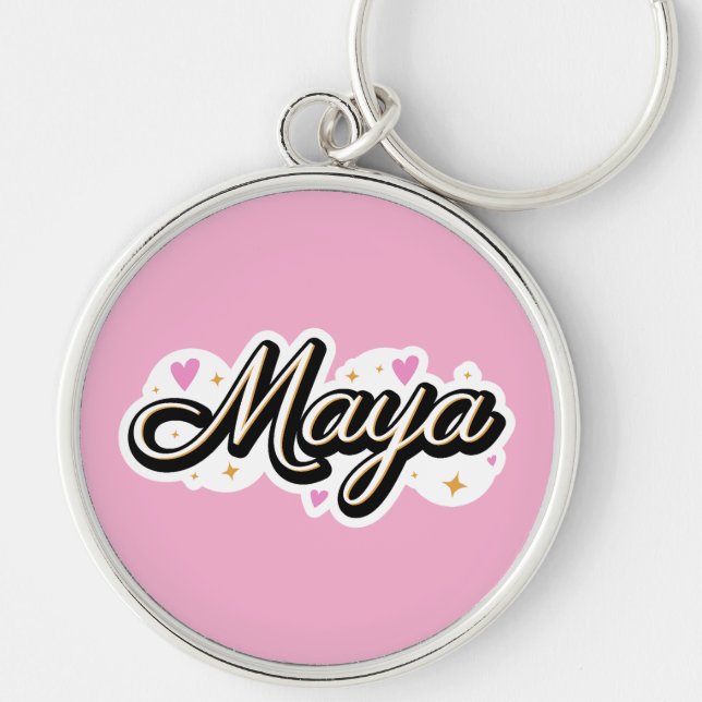 Maya Name niedlich Design Schlüsselanhänger (Vorne)