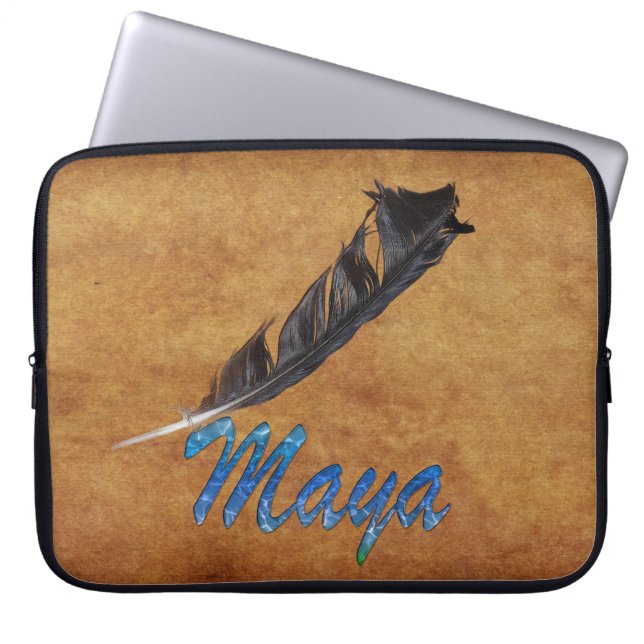 MAYA Native American Feather Laptop Sleeve (Vorderseite)