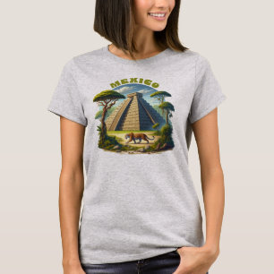 Maya Pyramide und Jaguar Mexiko T-Shirt