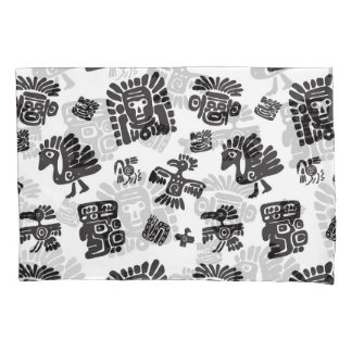 Maya Schwarz-weißes ethnisches Muster Kissenbezug