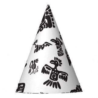 Maya Schwarz-weißes ethnisches Muster Partyhütchen