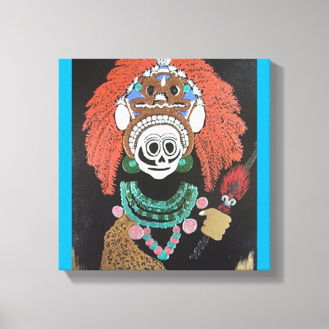 Maya-Speerpfeifer "geboren vom Feuer" Leinwanddruck (Vorderseite)