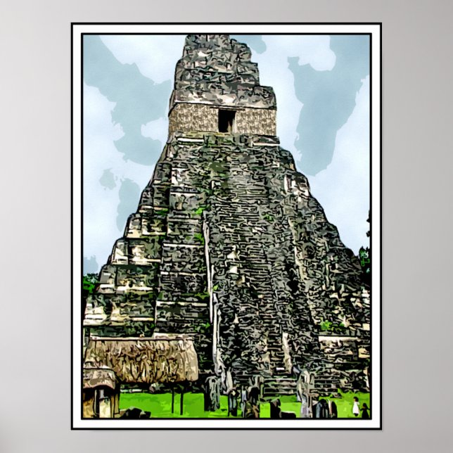 Maya-Tempel in Tikal, Guatemala Poster (Vorne)