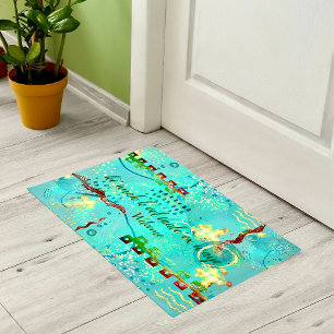 Maya Türkise & Golden Willkommensbotschaft Doormat Fußmatte