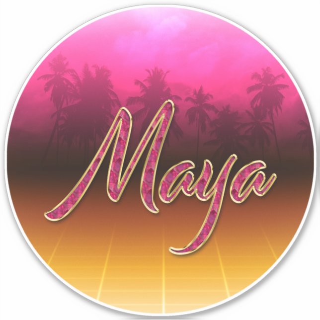 Maya Vorname Name golden pink Aufkleber Sticker (Vorderseite)