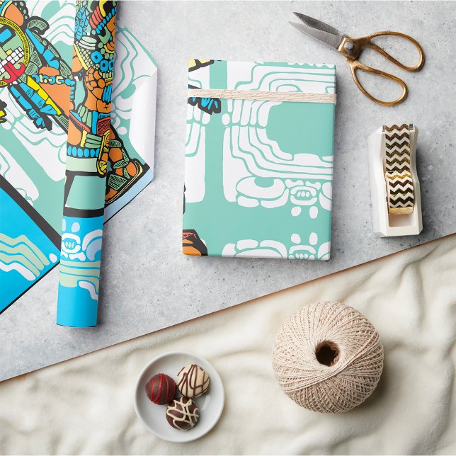 Maya Warrior and King Wrapping Paper Geschenkpapier (Von Creator hochgeladen)